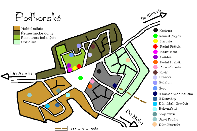Podhorsk - mapa msta