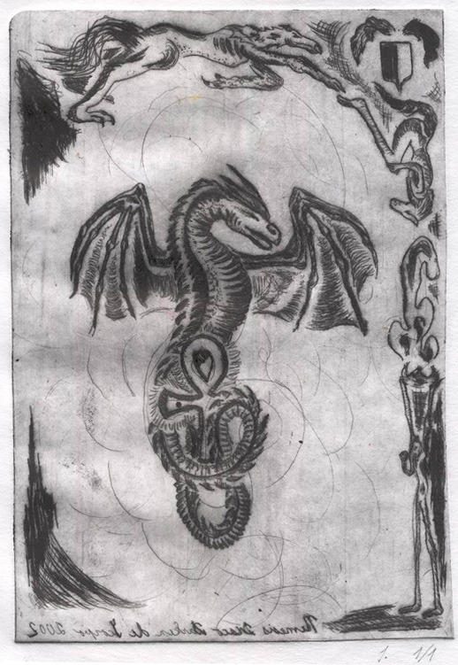 Obrázek Drak a ankh - erbovní zvíře